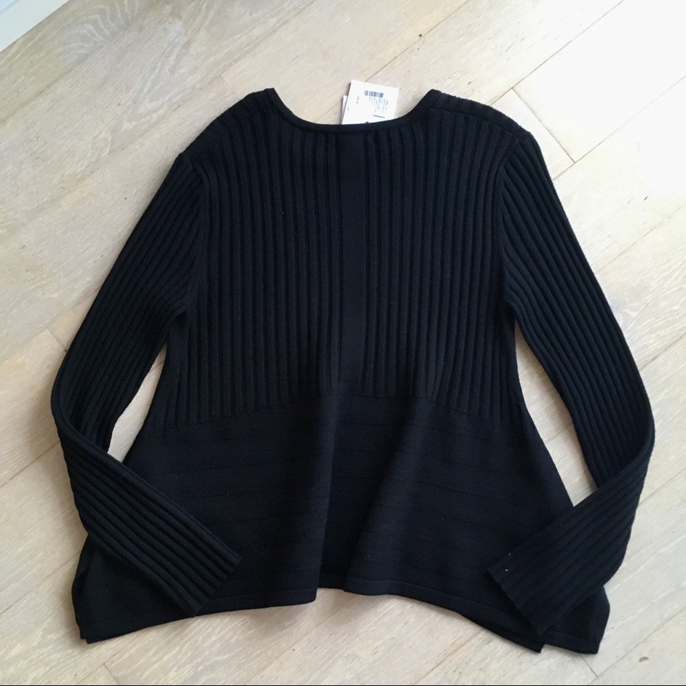 SOLD Opening Ceremony Black Peplum Sweater Size L - Picture 5 of 7